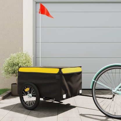 Fahrradanhänger 45 kg Eisen schwarz und gelb