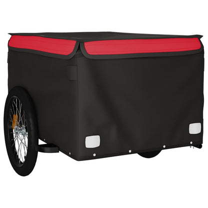 Fahrradanhänger 45 kg Eisen schwarz und rot