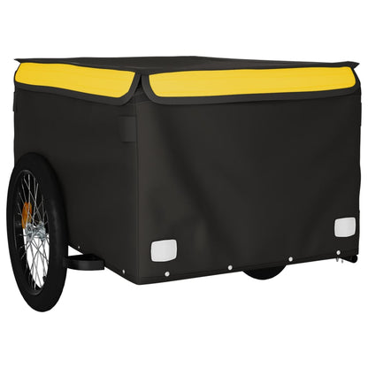 Fahrradanhänger 45 kg Eisen schwarz und gelb