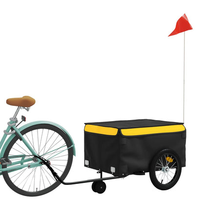 Fahrradanhänger 45 kg Eisen schwarz und gelb