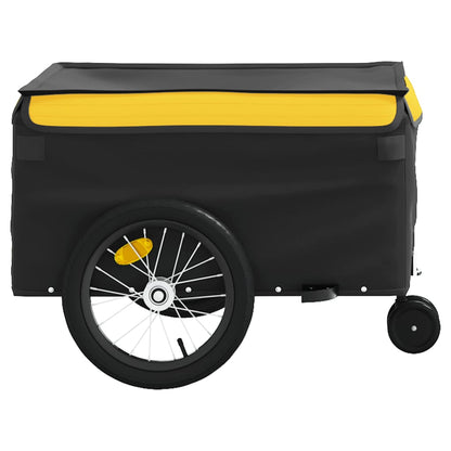 Fahrradanhänger 45 kg Eisen schwarz und gelb