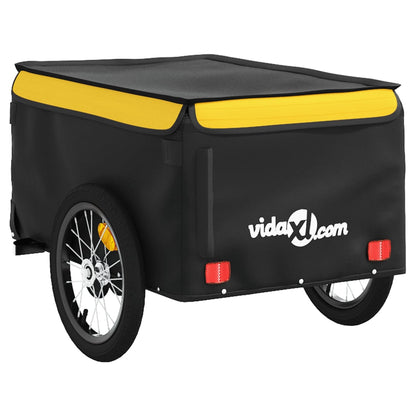 Fahrradanhänger 45 kg Eisen schwarz und gelb