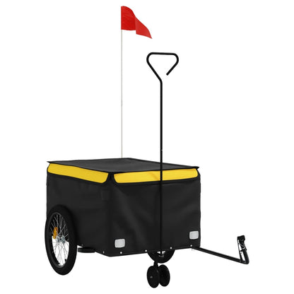Fahrradanhänger 45 kg Eisen schwarz und gelb