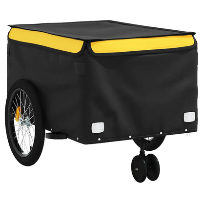 Fahrradanhänger 45 kg Eisen schwarz und gelb