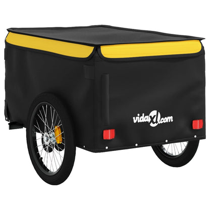 Fahrradanhänger 45 kg Eisen schwarz und gelb