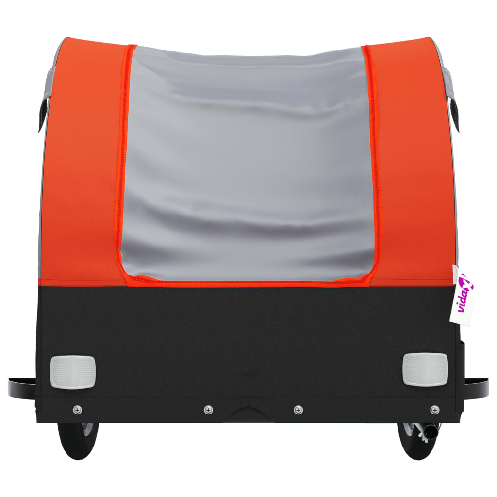 Fahrradanhänger 45 kg Eisen schwarz und orange