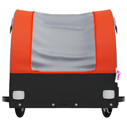 Fahrradanhänger 45 kg Eisen schwarz und orange