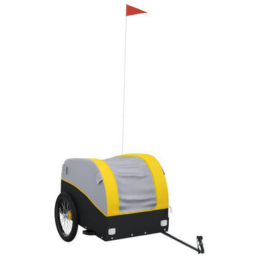 Fahrradanhänger 45 kg Eisen schwarz und gelb