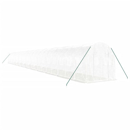 drivhus med stålstel 48 m² 24x2x2 m hvid