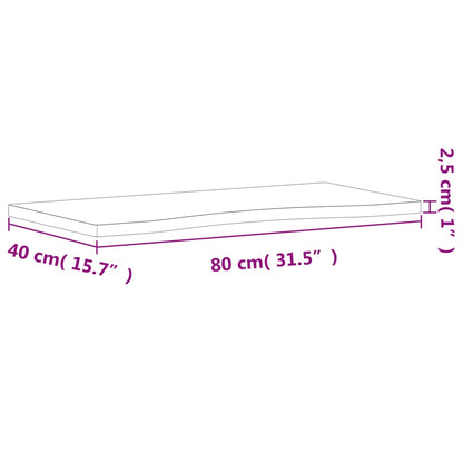 skrivebordsplade 80x(36-40)x2,5 cm massivt bøgetræ