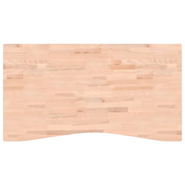 skrivebordsplade 110x(55-60)x2,5 cm massivt bøgetræ