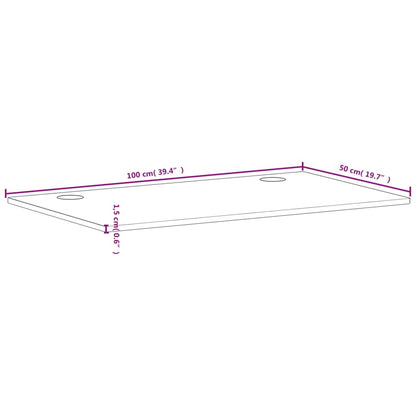 skrivebordsplade 100x50x1,5 cm massivt bøgetræ