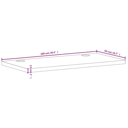 skrivebordsplade 100x50x2,5 cm massivt bøgetræ