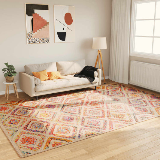 gulvtæppe 190x300 cm vaskbart ogo skridsikkert flerfarvet