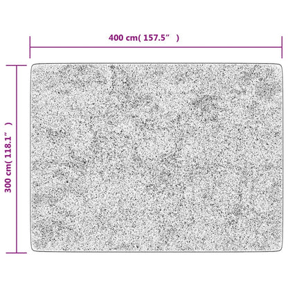 gulvtæppe 400x300 cm vaskbart og skridsikkert sort + guldfarvet