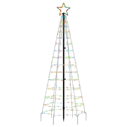 LED-juletræ med spyd 220 LED'er 180 cm farverigt lys
