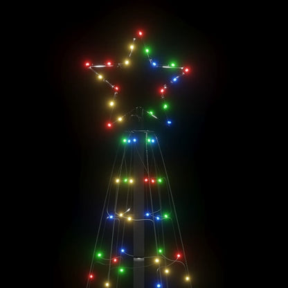 LED-juletræ med spyd 220 LED'er 180 cm farverigt lys