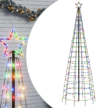 LED-juletræ med spyd 570 LED'er 300 cm farverigt lys