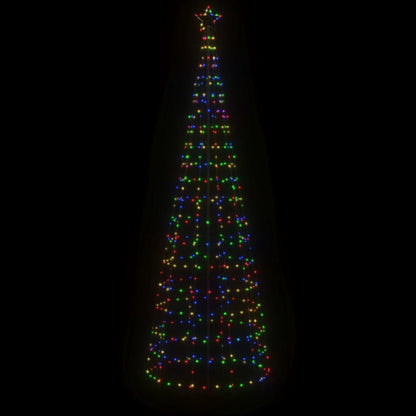 LED-juletræ med spyd 570 LED'er 300 cm farverigt lys