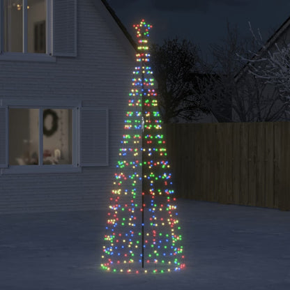LED-juletræ med spyd 570 LED'er 300 cm farverigt lys