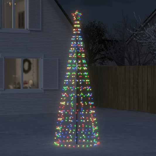 LED-juletræ med spyd 570 LED'er 300 cm farverigt lys