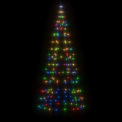 LED-juletræ til flagstang 200 LED'er 180 cm flerfarvet lys