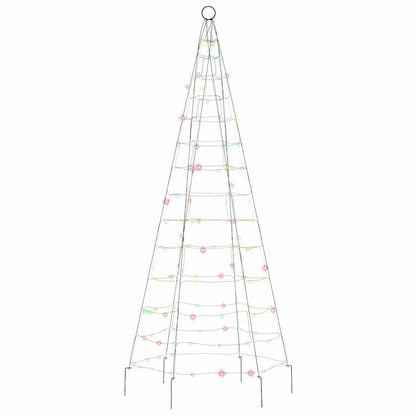LED-juletræ til flagstang 200 LED'er 180 cm flerfarvet lys