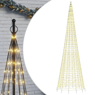 LED-juletræ til flagstang 1534 LED'er 500 cm varmt hvidt lys