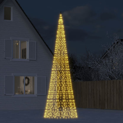 LED-juletræ til flagstang 1534 LED'er 500 cm varmt hvidt lys