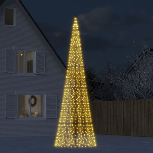 LED-juletræ til flagstang 1534 LED'er 500 cm varmt hvidt lys