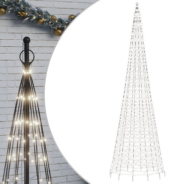 LED-juletræ til flagstang 1534 LED'er 500 cm koldt hvidt lys