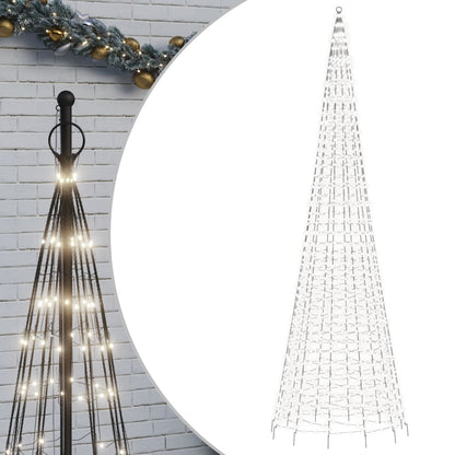 LED-juletræ til flagstang 1534 LED'er 500 cm koldt hvidt lys