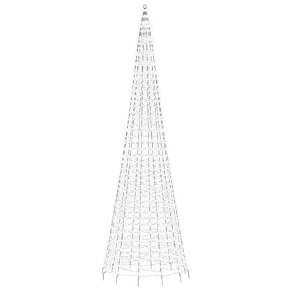 LED-juletræ til flagstang 1534 LED'er 500 cm koldt hvidt lys