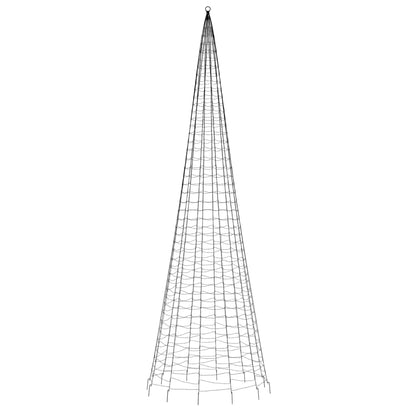 LED-juletræ til flagstang 1534 LED'er 500 cm koldt hvidt lys