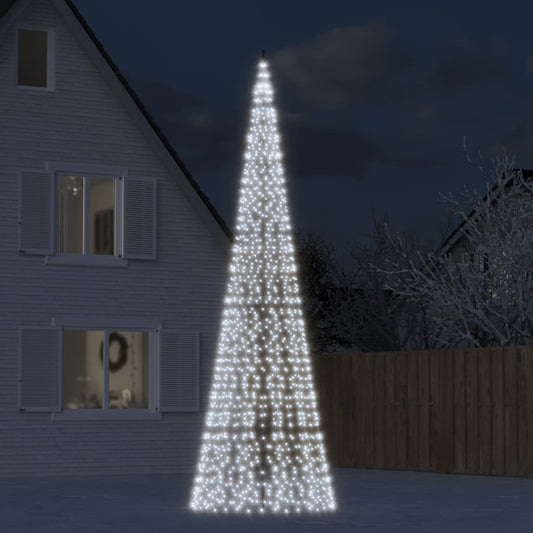 LED-juletræ til flagstang 1534 LED'er 500 cm koldt hvidt lys