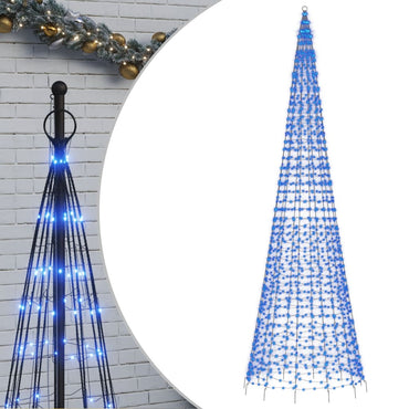 LED-juletræ til flagstang 1534 LED'er 500 cm blåt lys