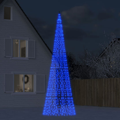 LED-juletræ til flagstang 1534 LED'er 500 cm blåt lys