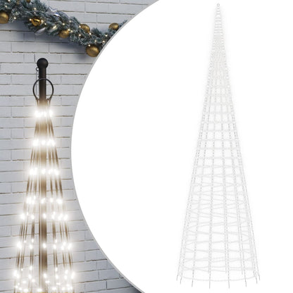 LED-juletræ til flagstang 3000 LED'er 800 cm koldt hvidt lys