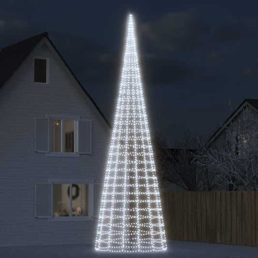 LED-juletræ til flagstang 3000 LED'er 800 cm koldt hvidt lys
