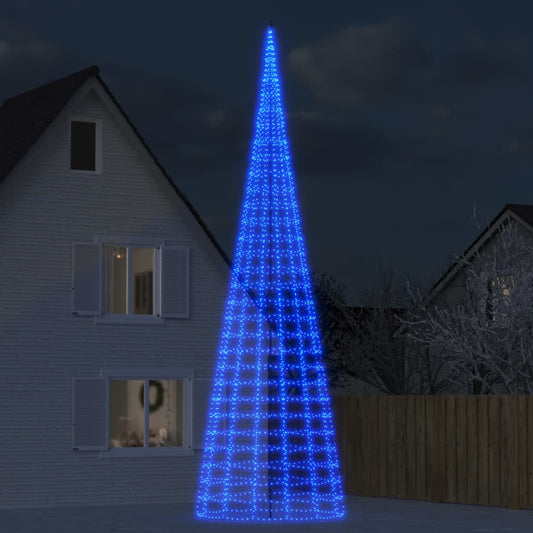 LED-juletræ til flagstang 3000 LED'er 800 cm blåt lys