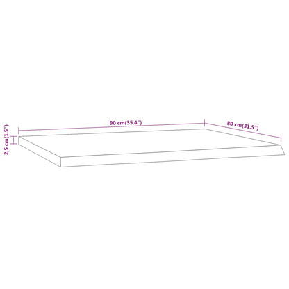 skrivebordsplade 90x80x2,5 cm rektangulær massivt akacietræ