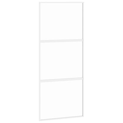 skydedør 90x205 cm hærdet glas og aluminium hvid