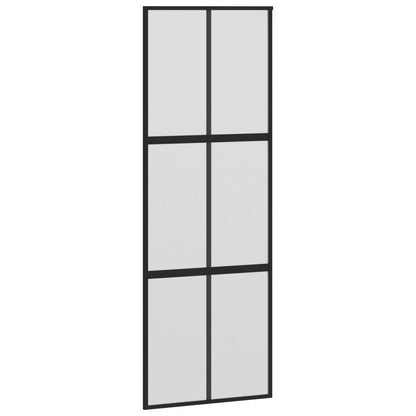skydedør 90x205 cm hærdet glas og aluminium sort