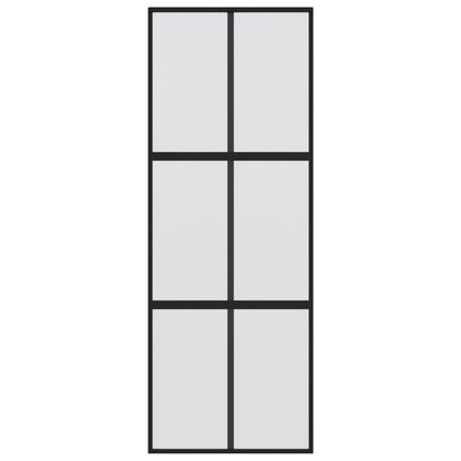 skydedør 90x205 cm hærdet glas og aluminium sort