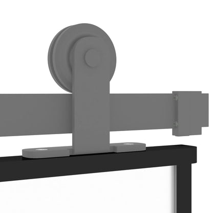 skydedør 90x205 cm hærdet glas og aluminium sort