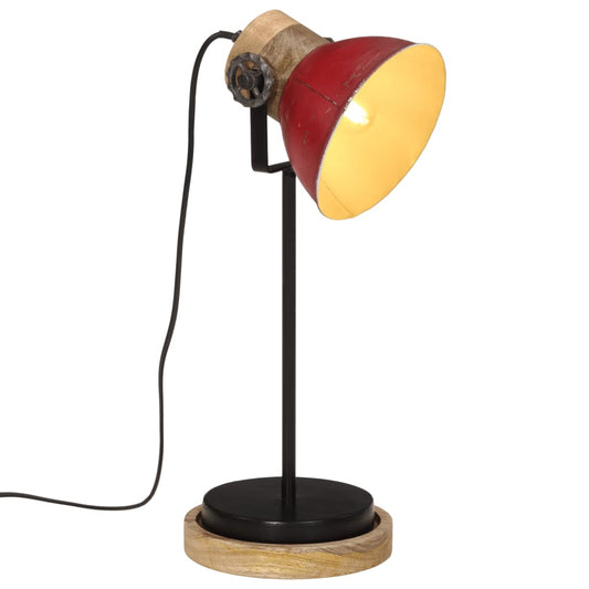 skrivebordslampe 25 W 17x17x50 cm E27 rustik rød