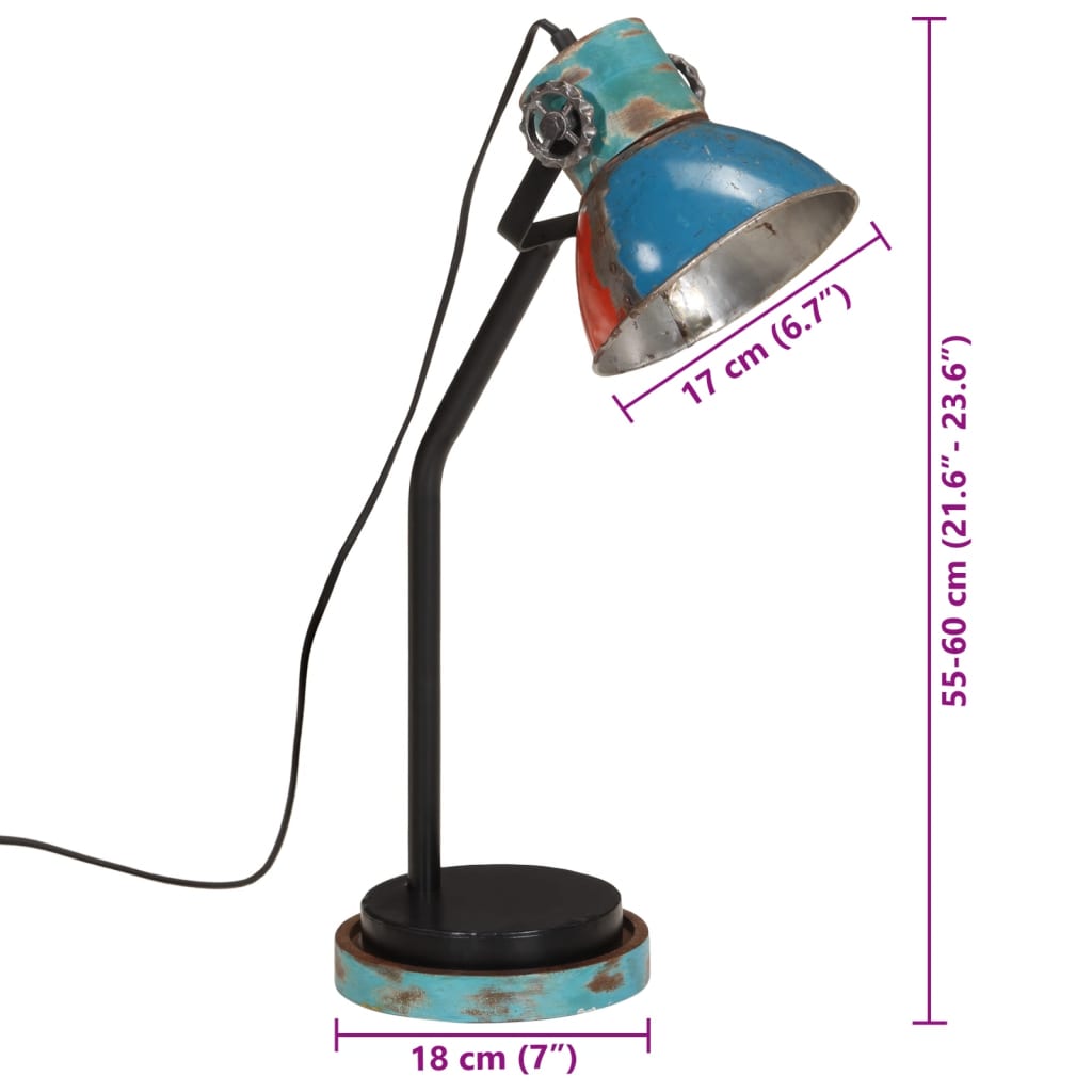 skrivebordslampe 25 W 18x18x60 cm E27 flerfarvet