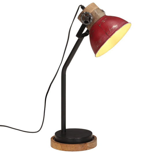 skrivebordslampe 25 W 18x18x60 cm E27 rustik rød