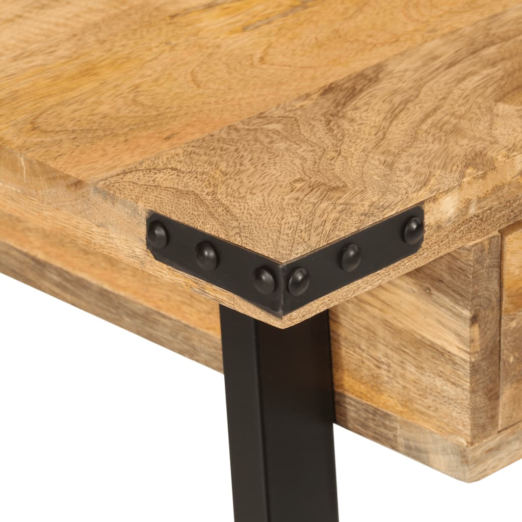 skrivebord med skuffer 105x55x70 cm massivt mangotræ og jern