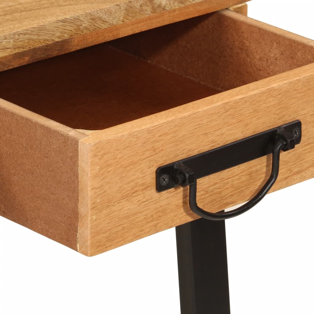 skrivebord med skuffer 105x55x70 cm massivt mangotræ og jern